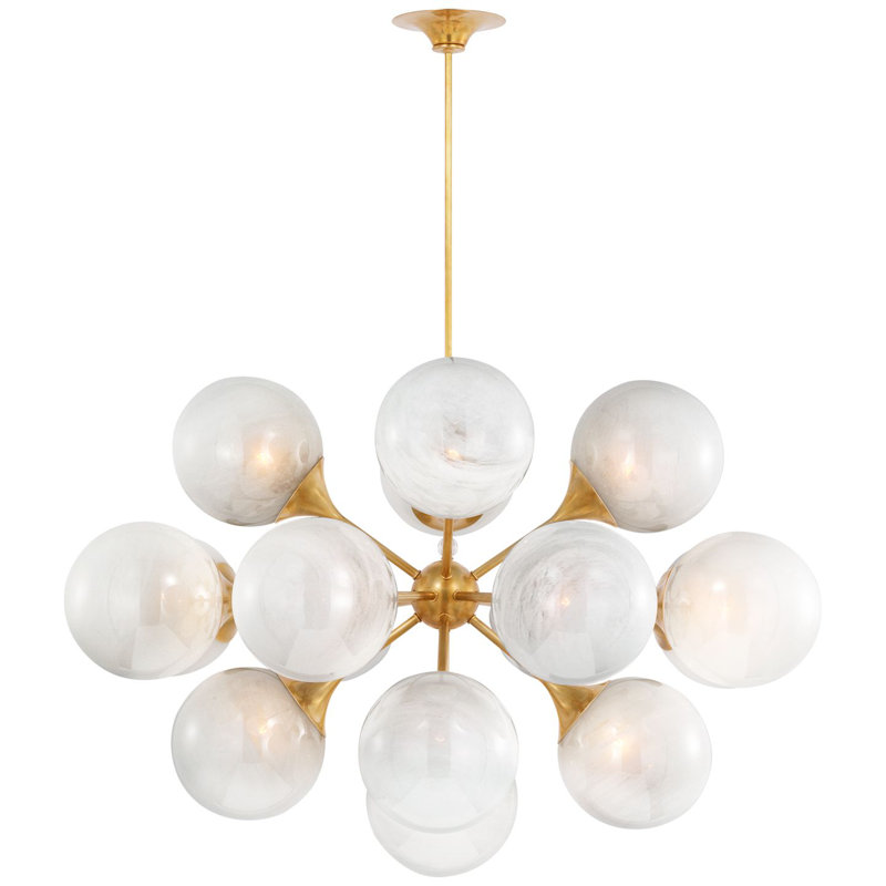 Cristol 17 - Light Chandelier, Hand Rubbed Antique Brass