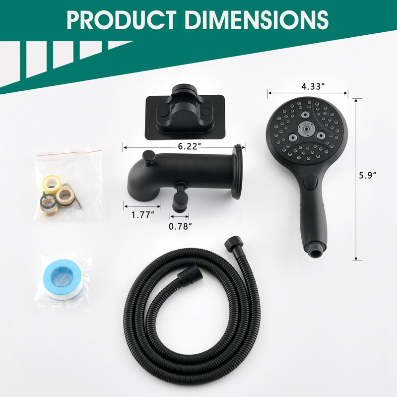 Wall Tub Spout with Diverter, Matte Black