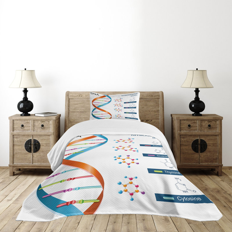 White Twin Kids Unisex Quilted Bedspread Set