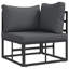  Garden Sofa Set With Cushion 4 Pcs Black Aluminium