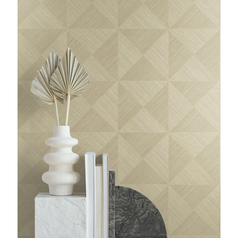 Geometric Vinyl Peel & Stick Wallpaper Roll, Khaki