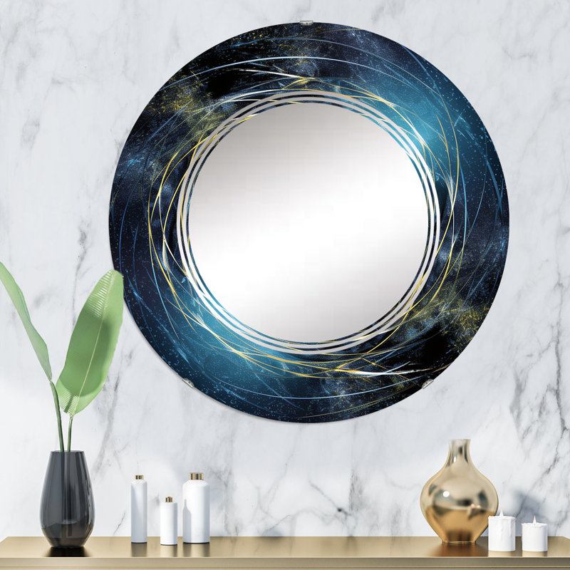 Brindle - Miroir mural moderne rond, 32 po x 32 po