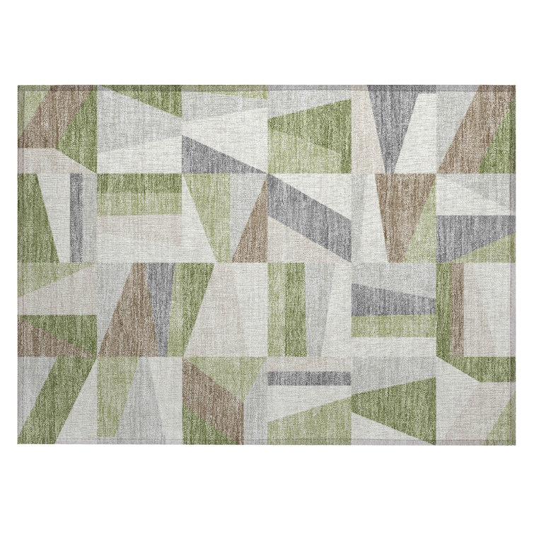 Machine Washable Indoor/Outdoor Bingel ACN2327 Geometric Rug