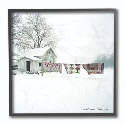 " Winter Snow Shed Clothesline Blankets " by Irvin Hoover