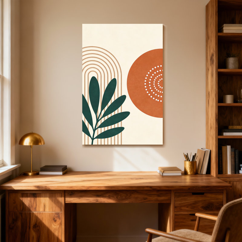 Abstract Abstract Leaf And Circle Pattern Print