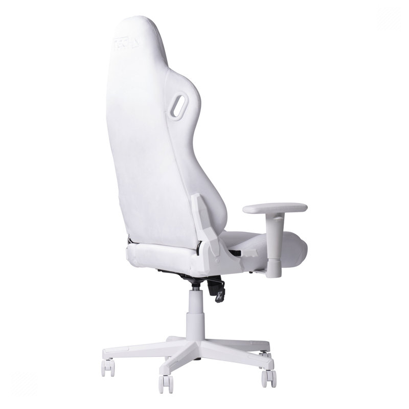White Velvet Memory Foam Ergonomic Gaming Chair with Adjustable Arms