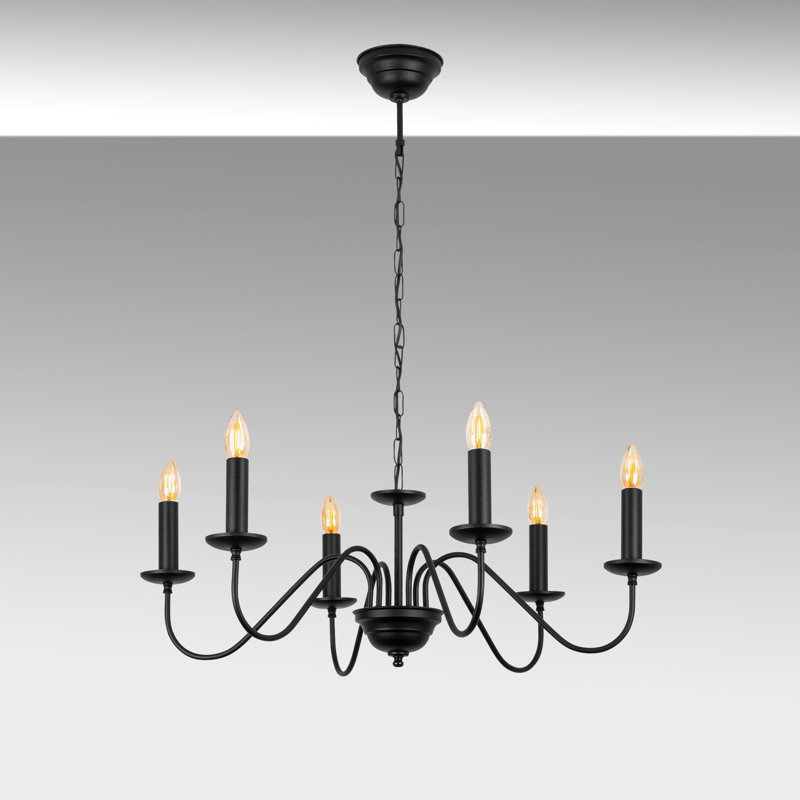 Eddy 6 - Light Black Candle Style Pendant