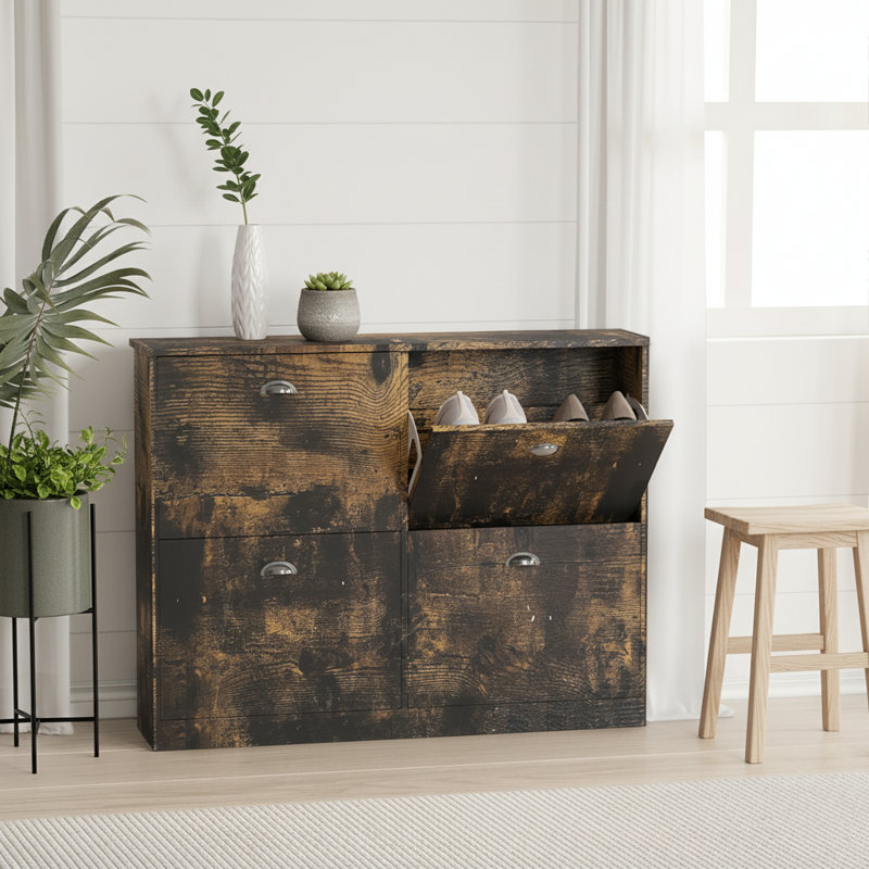 Range-chaussures, étagère à chaussures étroite et étroite avec 4 tiroirs pour vestibule, vestibule, couloir et chambre à coucher