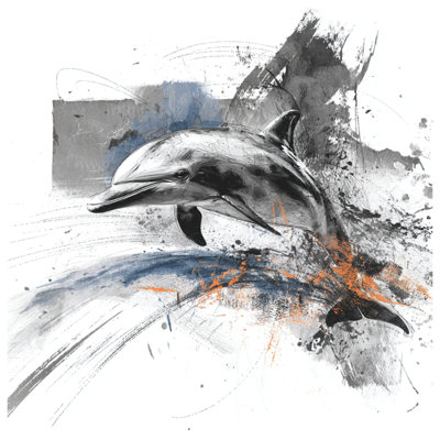 Abstract Dolphin Art Bath Mat