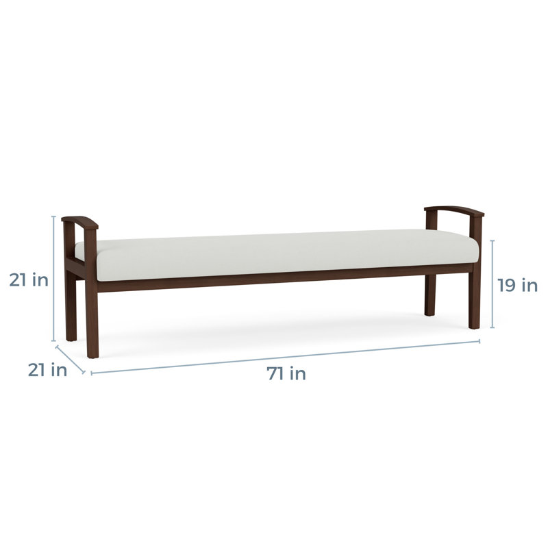 Banc en bois massif Amherst, Noyer Riftwood, Ombre portes ouvertes