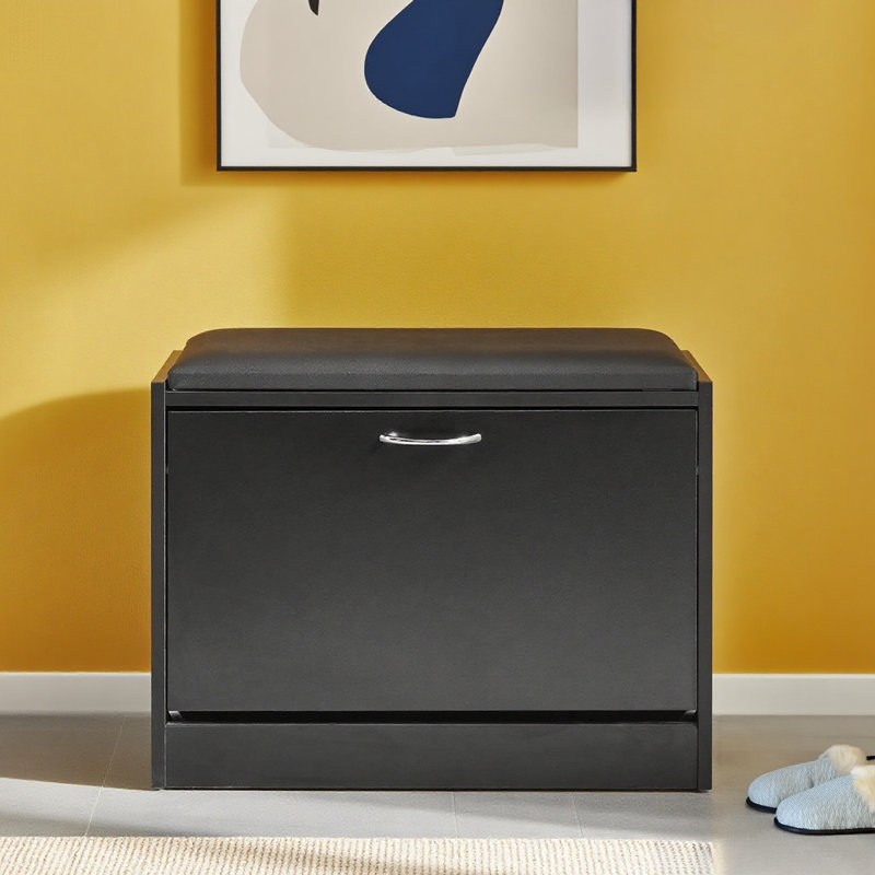 6 Pair Flip Down Shoe Storage, Black