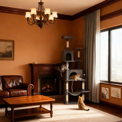 80" Tall Cat Tree Multi-Level Cat Tower