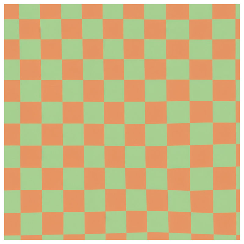 Édredon vert et orange à damier, Twin