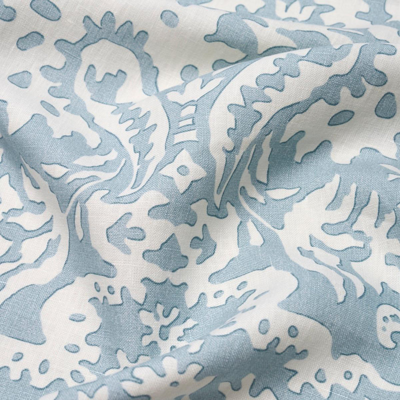 Schumacher X Veere Grenney Suffolk Damask Fabric, Blue