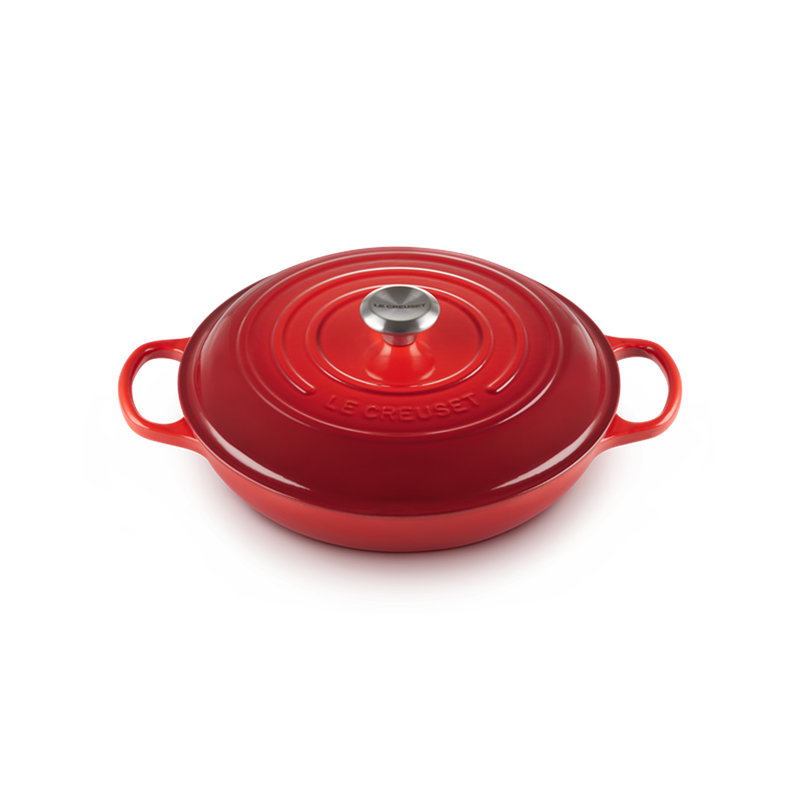 Le Creuset Signature Cast Iron Shallow Casserole, Cherry Red, 30cm / 3.5L