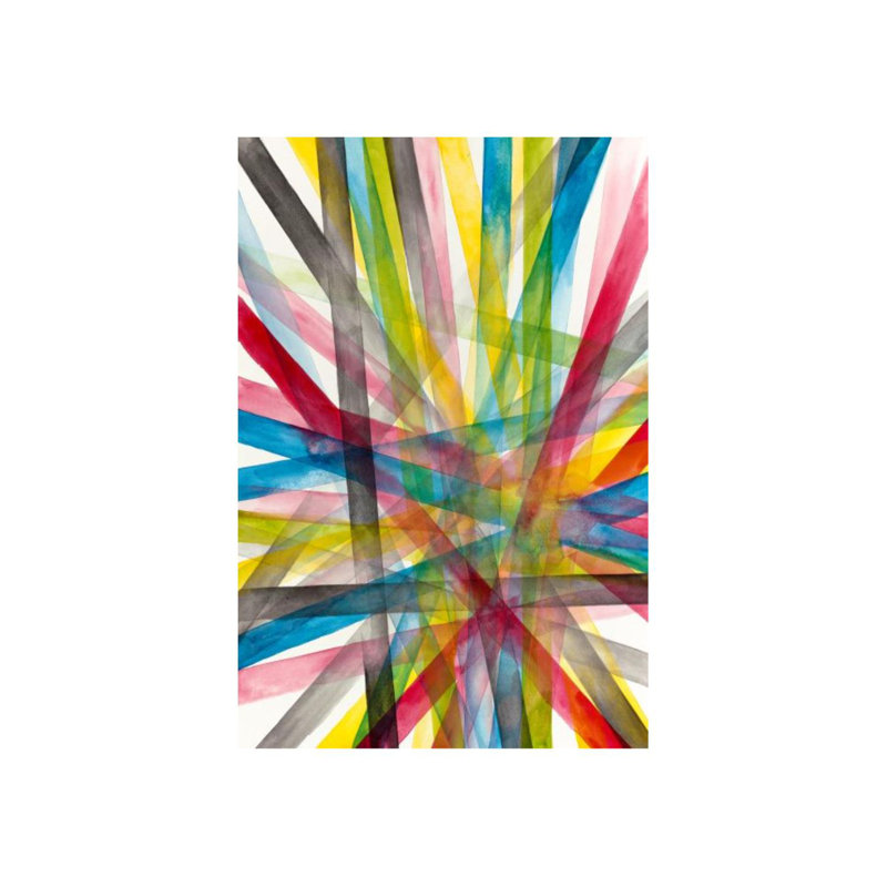 Vivid Stripe Print by Janice Sadler, Glass Coat, 60" H x 40" W x 1.5" D