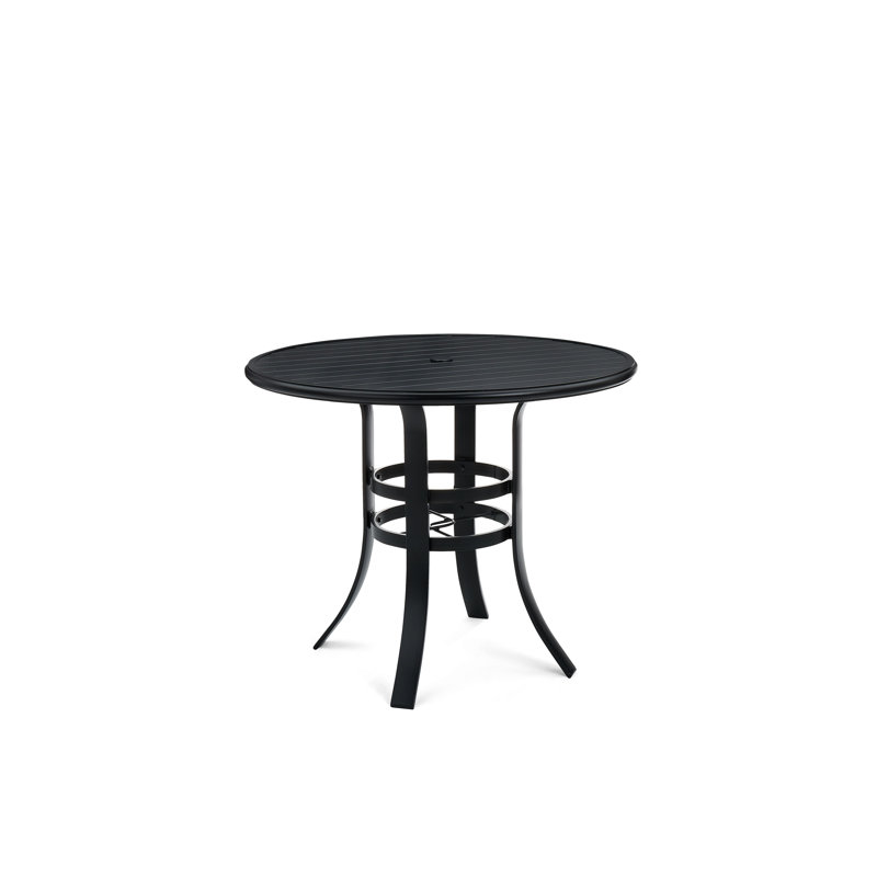 Aluminum Dining Table, 33.5" H x 42" W x 42" D