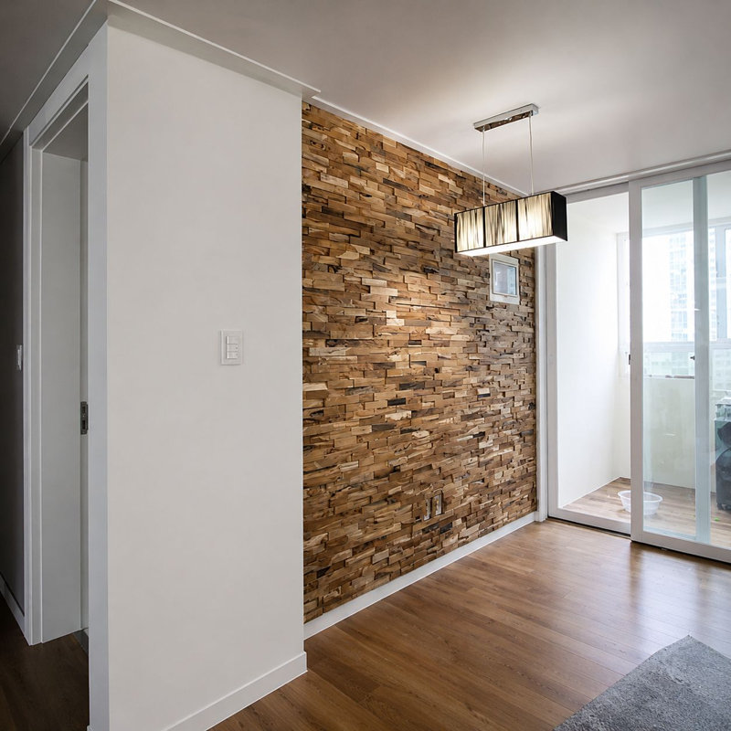 MB-002 – Teak Brushed 3D Reclaimed Teak Wall Panel