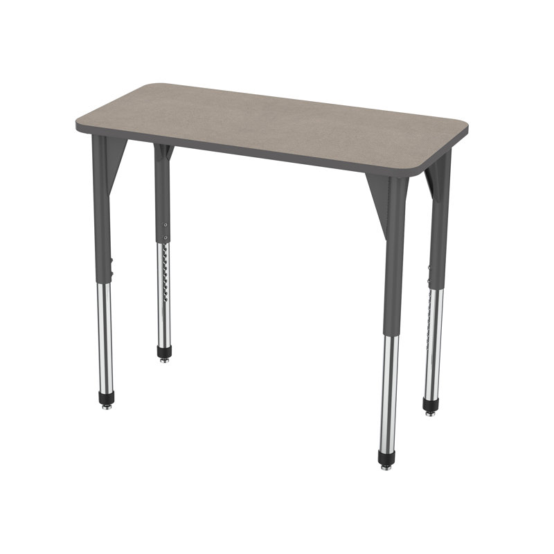 Table d'activité rectangulaire à hauteur réglable Premier Series, H 42 po x L 48 po x l 24 po, Gris, Filet étain