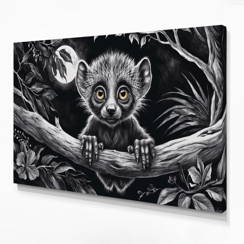 Art animalier sur toile noir, H 20 po x l 24 po