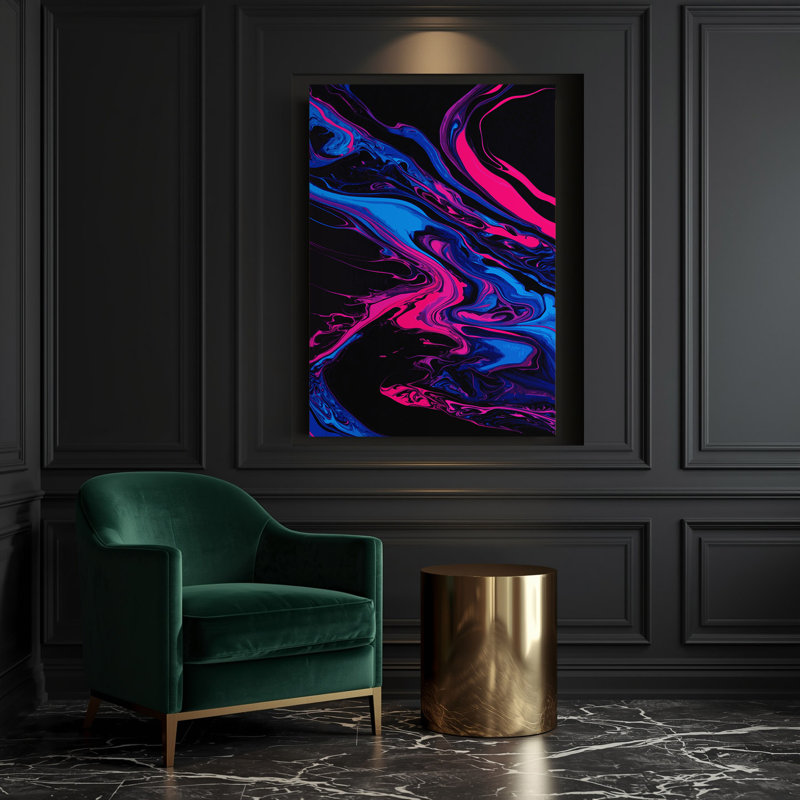 Abstrait art fluide sur toile mauve 34, H 14 po x l 11 po