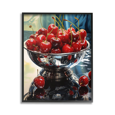 «Bowl of Cherries Reflection», estampe numérique encadrée par RB