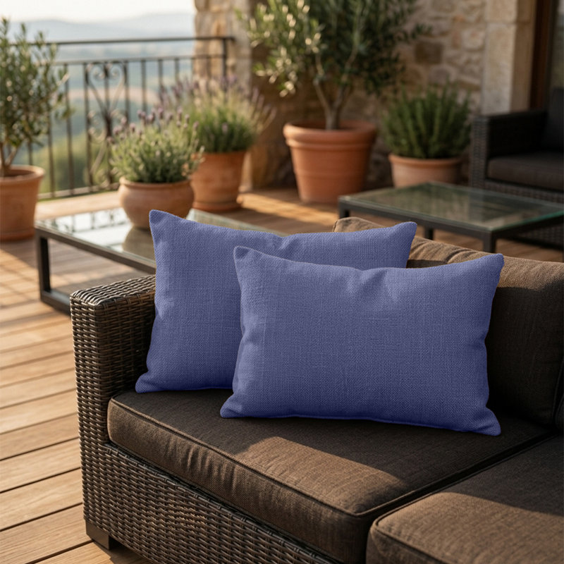 Ensemble de coussins décoratifs rectangulaires de 2 x 12 po x 20 po avec insert, tissu résistant à l'eau et aux rayons UV