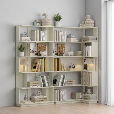 Bibliothèque d'angle peu encombrante de 90 cm + bibliothèque libre extensible de 80 cm