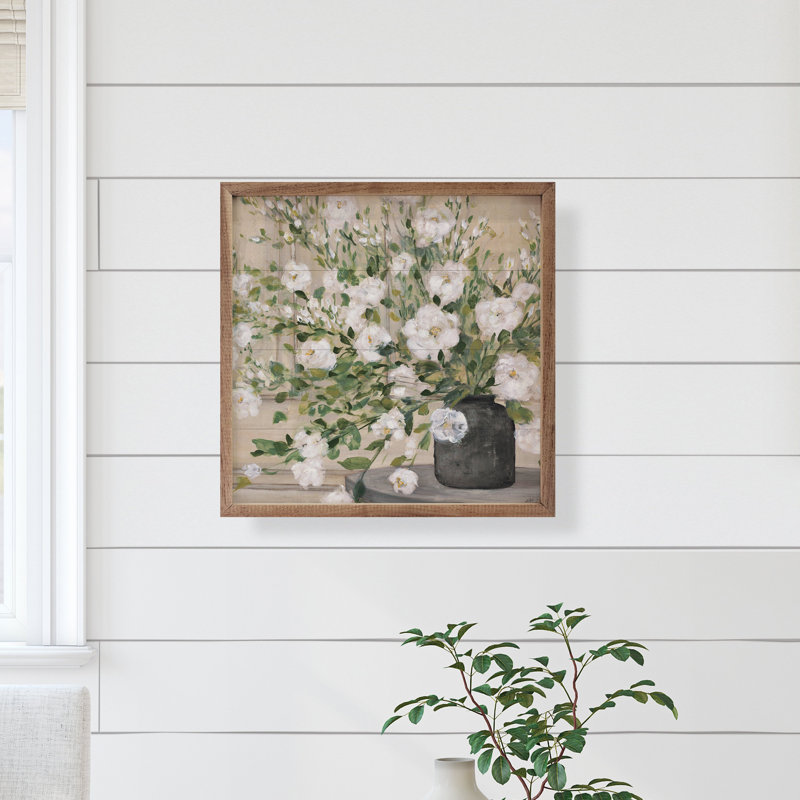 Vase blanc Bouquet blanc par Julia Purinton, H 8 po x l 8 po