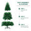 Arbre de Noël artificiel vert non éclairé avec branches en PVC, base pliante en métal-835026232