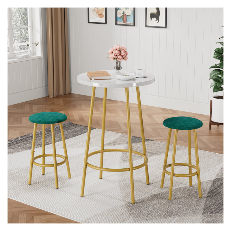 Ensemble de table de bar 3 pièces avec 2 tabourets de bar Modern Modern