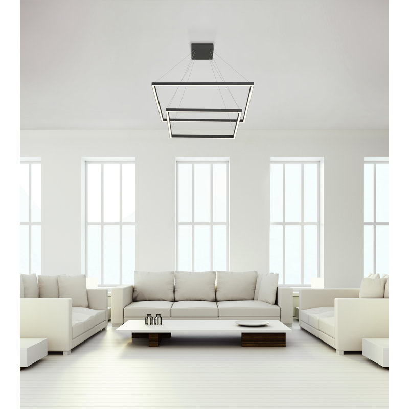 Piazza LED Chandelier, Black, 2, 1.375" H x 31.5" W x 31.5" D