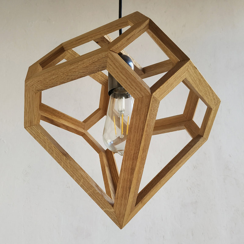 Chewning 1 - Light Oil Geometric Pendant, Light Oak