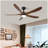 5 Blade Solid Wood 52 Inch Ceiling Fan Light