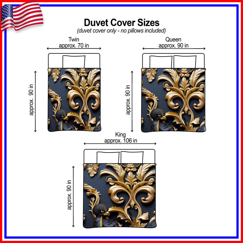 Housses de couette Ornate Birds Flourish, Grand lit