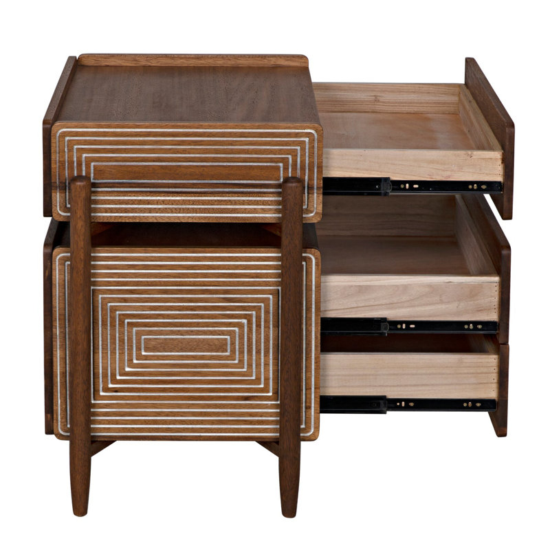 Savino Solid Wood 3 - Drawer End Table