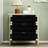 3 Drawer Buffet With Hand - Woven Rope Decorated Drawers And Adjustable Shelves For Living Room, Modern Look, Natural Color, Particle Board + Build, Wall Anchoring Precautions Room Kitchen Sideboard