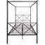 Structure de lit plateforme en métal avec auvent, noir. Fabrication robuste et stable. Un environnement de sommeil silencieux. Vaste espace de rangement. Facile à assembler. 12. Supporte un cadre de pavillon noir de 400 à 600 lb.