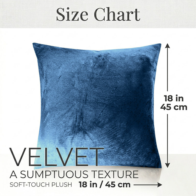 Plain Velvet Cushion Cover-(Pack of 4), Navy