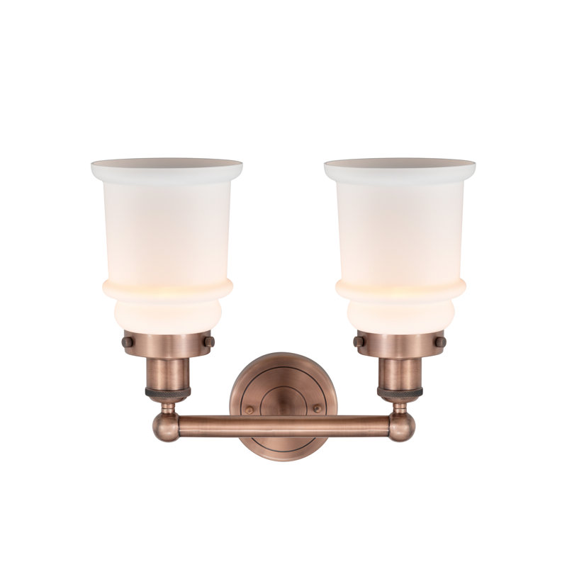 Cailen 2 - Light Dimmable Vanity Light, Antique Copper, Matte White