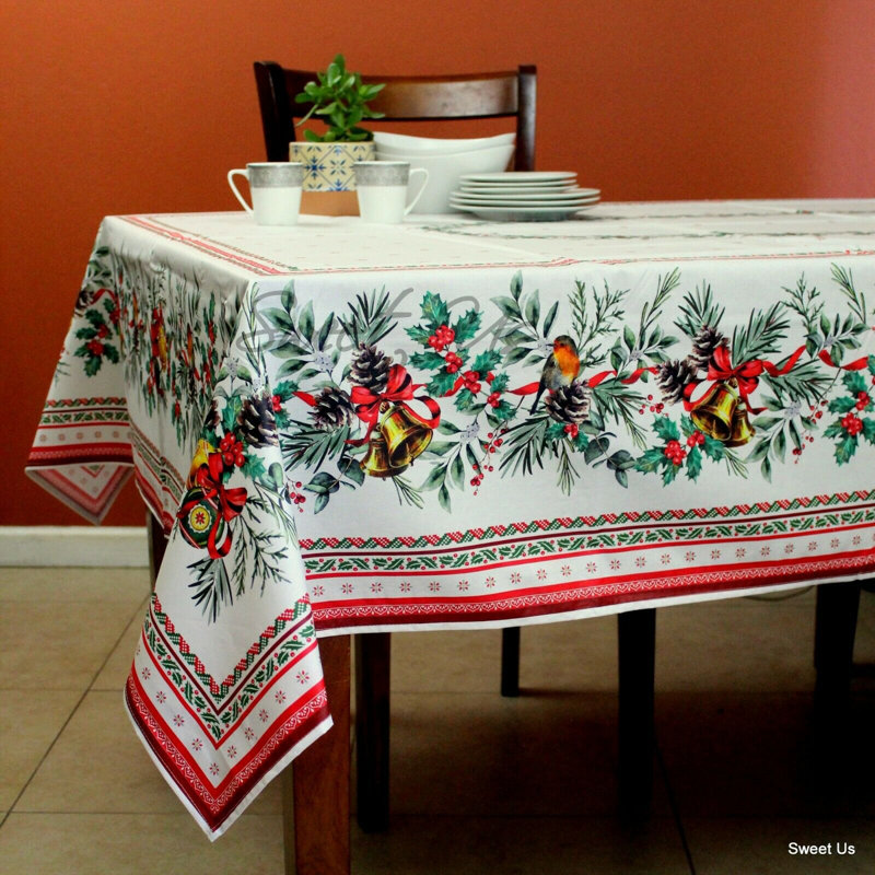 Nappe rectangulaire en coton lavable résistante aux taches, L 78 po x l 60 po