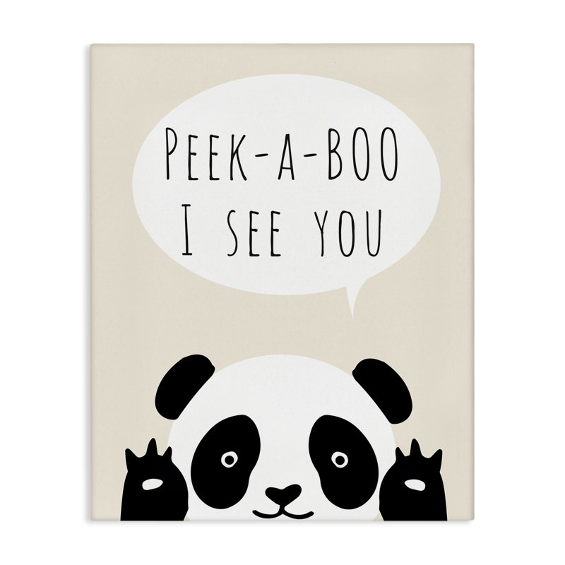 Toile d'ours panda Peek-a-Boo, conception par Chen Alyesh, H 48 po x l 36 po