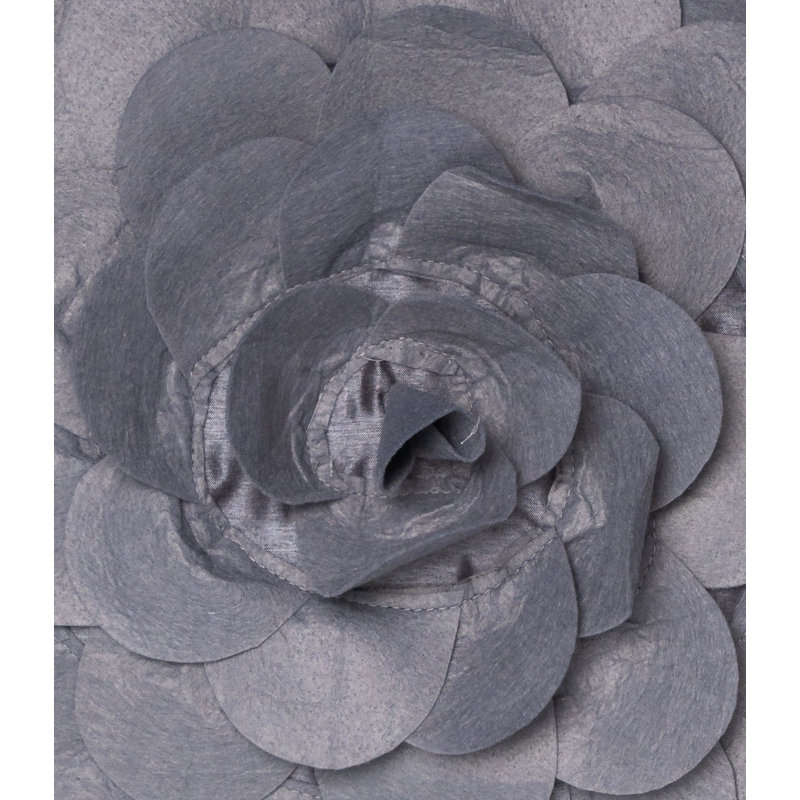 Caseyann Floral Square Throw Pillow Cover, Grey
