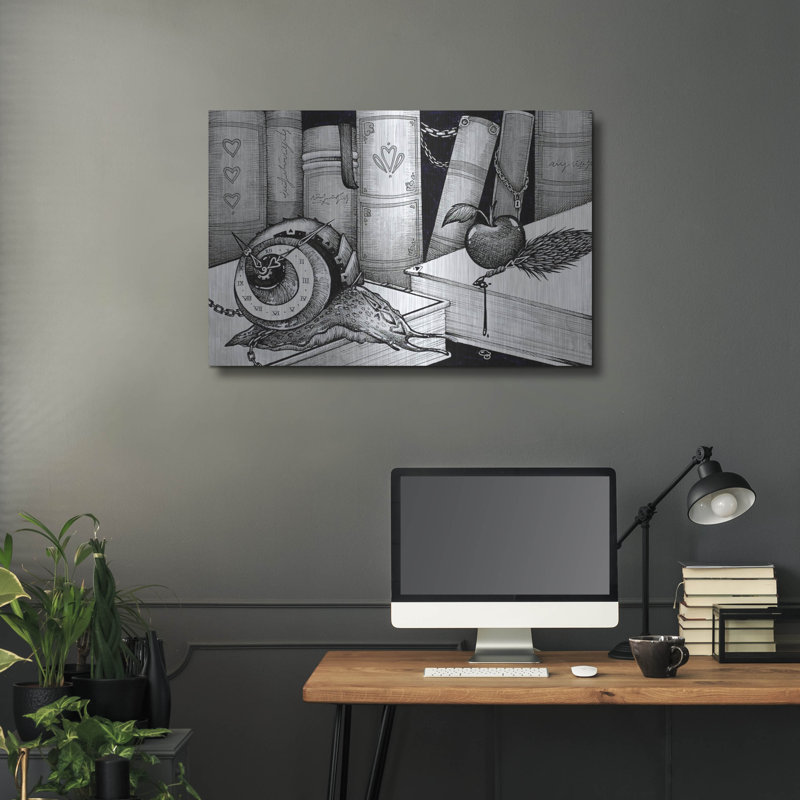 August Grove® «The Time Keeper» par Avery Multers, art mural en métal, H 24 po x l 36 po