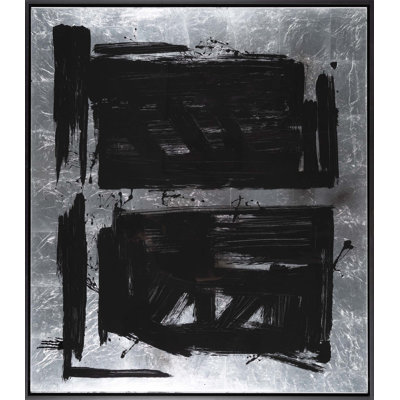 «Black & Silver Abstract 2» par Scott, H. - Peinture
