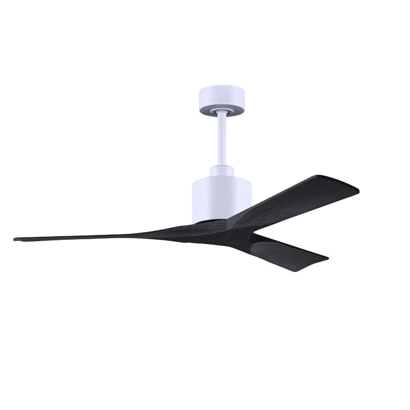 Nan Ceiling Fan In Textured Blades, Matte White, Matte Black, 52"