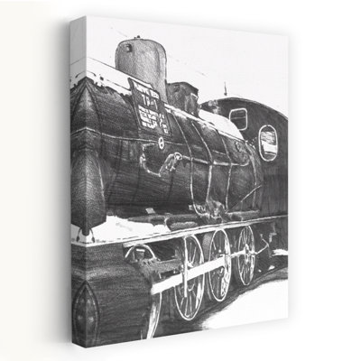 «Winter Steam Train», impression d'art industriel rétro, paysage industriel classique