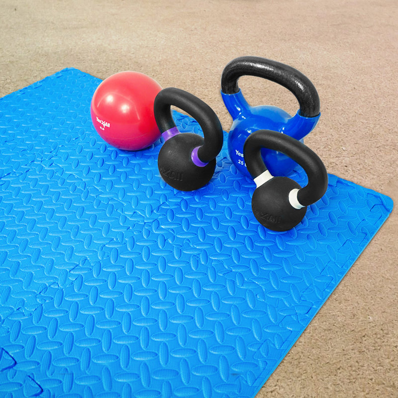 Blue 12-Square Feet Interlocking EVA Foam Exercise Mats