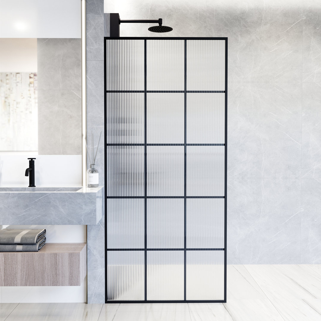 Mosaic 34" W x 74" H Fixed Framed Shower Screen with 3/8" Glass VIGO 