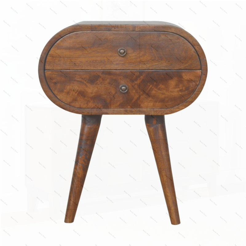 Chestnut Circular Bedside
